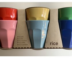Rice medium cups verschillende effen kleuren, set van 6