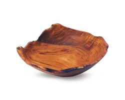 Rico & Plato Fruitschaal - Teak hout - 30 x 30 x 10 cm - Mand - Schalen - Salade - Slakom - Aardappelbak