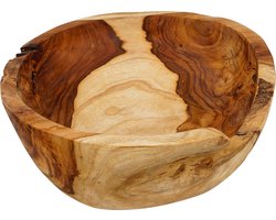 Rico & Plato Teakhouten Schaal Dars 20 cm – Houten Serveerschaal – Fruitschaal - Slakom van Teak