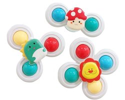 Rieba® Badspeelgoed Spinners met Zuignap - 3 stuks - Badspinner Kind - Fidget Spinner Autoraam - Sensorisch Speelgoed