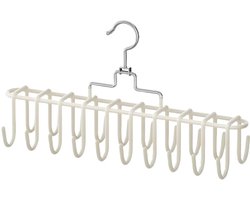 Riem- en stropdashanger met antislipcoating voor een georganiseerde kledingkast. Stevige haken voor sjaals, hoeden en riemen. Ruimtebesparende multifunctionele opbergoplossing.