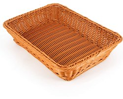 Rieten Broodmanden voor Serveren, Picknickmand Voedsel Fruit Groenten Serveermand Rieten Opbergkommen Rechthoek Dienblad Rotan Broodmand 30cm×20cm