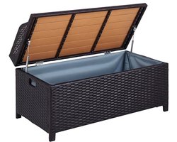 Rieten Opbergkist met Zitplaats voor Buiten - Ideale Tuinmeubel voor Terrasse en Balkon