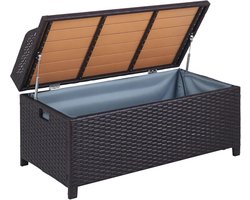 Rieten Opbergkist met Zitplaats voor Buiten - Ideale Tuinmeubel voor Terrasse en Balkon
