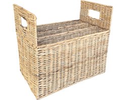 Rieten Tijdschrifthouder Naturel - 3 vakken