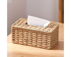 Rieten Tissue Box - Rattan tissue box - Box - Tissue - zakdoek- decoratie - Tissuedoos - 22*12*8 cm