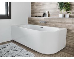 Riho Desire hoekbad - 184x84cm - Hoekopstelling rechts - met chromen badvuller - Acryl wit glans