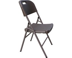 Rijoka Inklapbare Stoelen Met Rattan Design - Klapstoelen - 4 stuks | Bruin