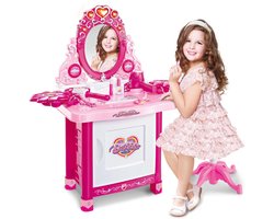 Rijoka Kaptafel Met Krukje - Tafelset Deluxe - Inclusief Sieraden, Föhn, Make-Up