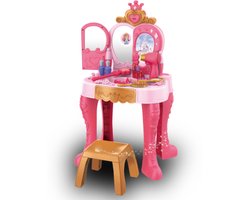 Rijoka Kaptafel Prinses Met Krukje – Make Up Dresser Table Princess – Toverstaf met Sensor – Inclusief accessoires - 47x27x68cm