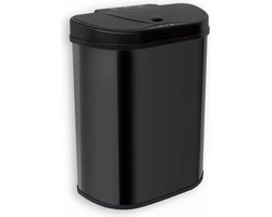 Rijoka Prullenbak met Sensor Dubbel – 70 Liter – 2x35Liter – RVS – Soft Close – Vingerafdrukvrij – Modern Design – Zwart