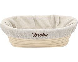 Rijsmand 25cm Ovaal Rijsmandje voor Broodbakken - inclusief Deegkleed - Geschikt voor Zuurdesem - Broodmand - Banneton - Broodmandje Riet - Brood Bakken