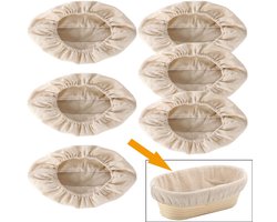 rijsmandjes Geschikt voor brood, linnen voeringen Geschikt voor de deegmandjes, rijsdoek, bakaccessoires Geschikt voor de rijsmandjes, linnen inzetstukken (ovaal 25 cm)