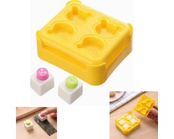 rijstballetjesmaker - Rijstbalvorm - Musubi Press Maker - Onigiri Mold - rijstbalvormen voor kinderen - zelfgemaakte - Multifunctionele rijstbalvorm - keukengereedschap - doe-het-zelfpakket - sushivorm in de vorm van een beer - Gele