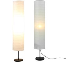 Rijstpapier Vloerlamp Schaduw 94cm 37 Inch, Beschermt Lamp Tegen Stof voor Woonkamer Slaapkamer Kantoor,Papier Staande Lampenkap,Wit