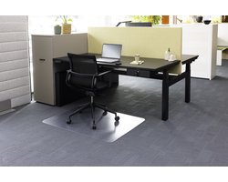 Rillstab bureaustoelmat tapijt - 90x 120 cm - vloerbeschermer - polyarbonaat – transparant - bureau accessoires - beschermt tapijt en vloerbedekking