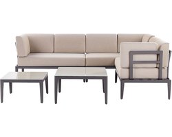 RIMA III - Loungeset voor 6 - Beige - Polyester