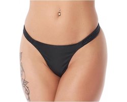 Rimba - Leren dames string - zwart - rekbaar van 78 tot 100 cm
