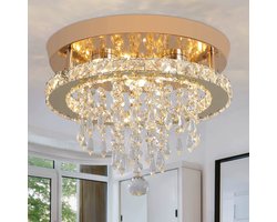 Ring Kroonluchter - Crystal Led Lamp - Woonkamerlamp - Goud - 30cm - Moderne lamp - Hanglamp - Plafondlamp - Plafoniere