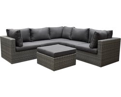 Rio hoek loungeset 6 delig antraciet wicker