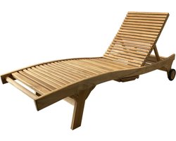Rio ligbed 200x65xH40cm teak verstelbaar
