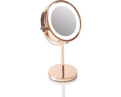 Rio MMST - Make up Spiegel met Ringverlichting - Rose/Goud - Ø15,5cm