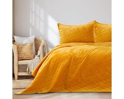 Riokem ® Binnenhuis Bedsprei Laila Fluweel Gequilte Bedsprei Met Microfiber