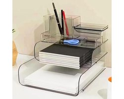 Riokem ® Bureau-organizer met Bestekhouder en Documentenbakje voor Kantoorbenodigdheden