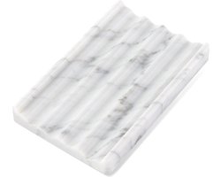 Riokem ® Zeepbakje van marmer - Zeepbakje van steen voor douche en keukengootsteen - Elegante zeepdoos met afvoergat
