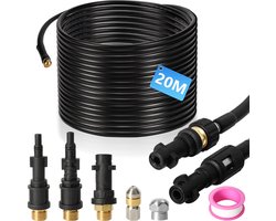 Rioolslang 20 Meter Geschikt Voor Kärcher K2, K3, K4, K5, K6, K7 & Lavor Hogedrukreiniger - Afvoerpijp Slang Reiniging Set - Rioolreinigingsset- Met roterende en voorwaartse kop