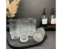 Ripple drinkglazen 6 stuks met een gouden rand