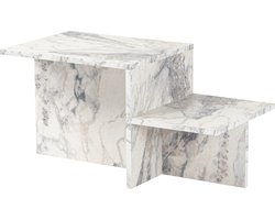 Risa Home Salontafel Marmerlook Melamine Eterna - 40x80x40 cm - Hout - Modern - Rechthoek