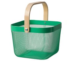 RISATORP Mand/Korfje Donkergroen 25x26x18 cm - Metaal & Hout