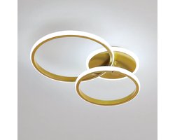 Riserva LED Plafondlamp - 42W - 4700 lm - 6500K Koud Wit - Gouden Moderne Plafondlamp - 56 × 31 cm - voor Woonkamer, Slaapkamer en Eetkamer