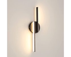 Riserva LED Wandlamp Zwart - 16W - Warm Wit 3000K - Moderne Design Wandverlichting - Aluminium Wandlamp voor Hal, Trap en Gang