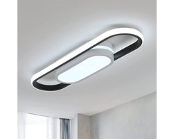 Riserva Ovale LED Plafondlamp Zwart Wit Modern Eenvoudig 30W 3375lm 6500K Wit Licht 220V voor Woonkamer Slaapkamer Keuken