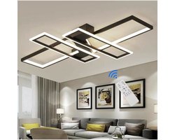 Riserva Rechthoekige LED Plafondlamp Zwart Modern Eenvoudig 45W 5062lm Afstandsbediening Oneindig Dimbaar 3000-6500K 220V voor Woonkamer Slaapkamer