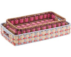 Rituali Domestici Incarta plateau set van 2 roze / lichtblauw