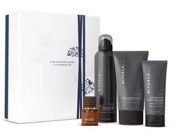 Rituals Geschenkset voor Mannen - 4 Producten - Douchegel 200 ml - Shampoo 70 ml - Eau de Parfum 15 ml - Gezichtsscrub 125 ml - Giftset Man - Cadeaudoos - Geschenkdoos - Badschuim - Doucheschuim - Shower Gel - Douche Foam - Cadeaus - Set Heren Homme