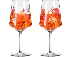 Ritzenhoff Cocktailglazen - Tropisch Vlinder Design - 2 Stuks - Kristalglas - 544 ml - Grote Cocktailglazen voor Aperol Spritz, Gin-Tonic en Meer - Geschikt voor de Vaatwasser