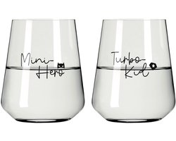 Ritzenhoff Waterglazen - Mini Hero & Turbo Kid - 2 Stuks - Kristalglas - 510 ml - Drinkglas Kinderen voor Water, Limonade, Sap - Geschikt voor de Vaatwasser - Kinderglazen