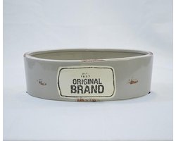 Riverdale - bloempot - vintage - grijs H10 x 27 x 8.5 cm - ovaal