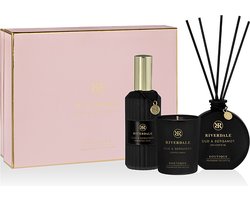 Riverdale - Cadeaupakket - Oud & Bergamot - Geurstokjes, Geurkaars & Roomspray - Geschenkset.