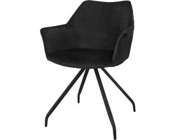 Riverdale eetkamerstoel Ava - Zwart - 82cm hoog