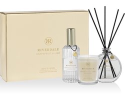 Riverdale - Geschenkset - Grapefruit & Lime - Large - Beige - Geurstokjes, geurkaars en huisparfum