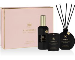 Riverdale - Geschenkset - Oud & Bergamot - Large - Roze - Geurstokjes, geurkaars en huisparfum