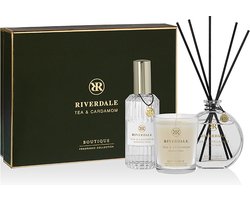 Riverdale - Geschenkset - Tea & Cardamom - Large - Groen - Geurstokjes, geurkaars en huisparfum