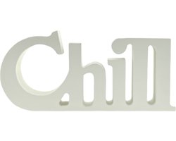 Riverdale - Houten Woord Chill - 28 x 5 x 14 cm - Wit