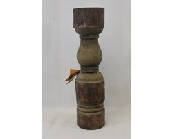 Riverdale - Robuust - massief houten - stoer - sober - kandelaar - Hoogte 39 - Ø 11 cm.