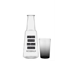 Riverdale set bestaande uit karaf met tekst en bijpassend glas